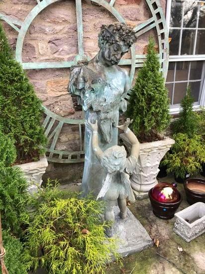 Large Bronze Figural Fountain