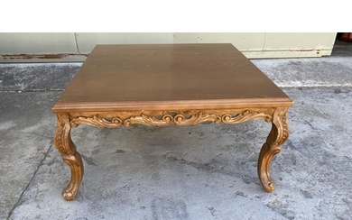 Large Classic French Style Square Center Coffee Table with C...