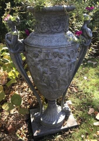 Large Scale Figural Cast Garden Planter Urn