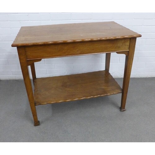 Late 19th / early 20th century walnut two tier table with sc...