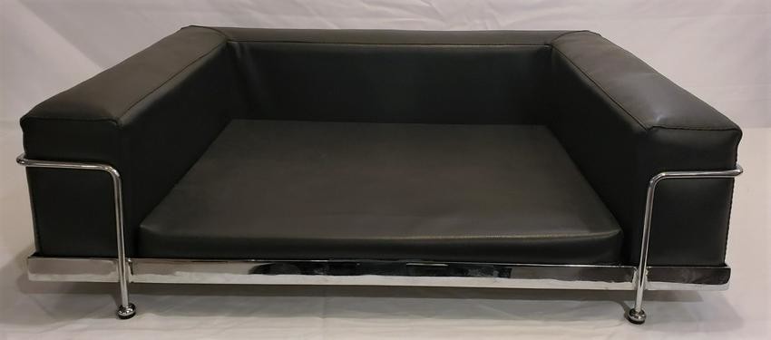 Le Corbusier Leather Dog bed with chrome Side Rails