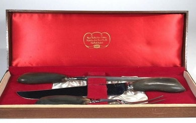 Lewis Rose and Co. Buffalo Horn Handled Carving Set in