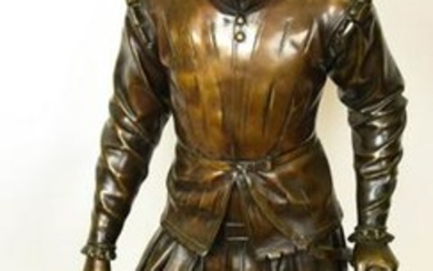 Life Size Bronze Statue of Young Boy W Sword