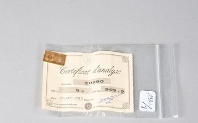 Lingotin en or. Poids: 5 g (Certificat... - Lot 50 - Paris Enchères - Collin du Bocage