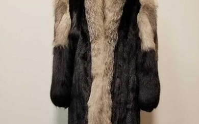 Long Mink Coat with Fox Collar by Burkholder Furs