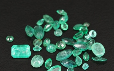 Loose 4.71 CTW Emerald Selection Featuring Various Shapes