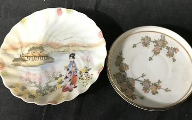 Lot 5 Hand Painted Ceramic Tabletop Accessories