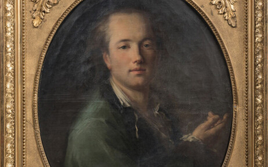 Lot 50 Nicolas Benjamin DELAPIERRE (c.1739-c.1800) Autoportrait ? Huile sur toile ovale 68 x 52,5 cm Signé et daté en bas...