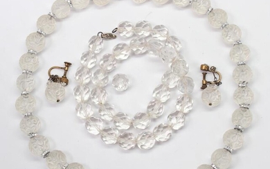 (Lot of 3) Glass, metal bead jewelry items