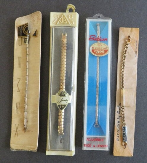 Lot of 4, Original 1960s Lady Watchbands Gold Tone