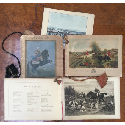 Lotto composto da quattro calendari della Società Milanese per la caccia a cavallo, secolo XX (difetti)
