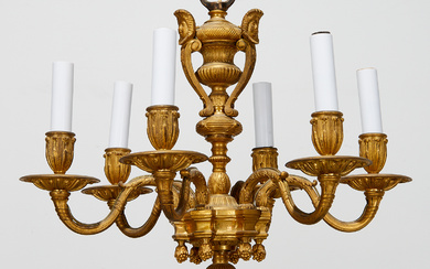 Louis XIV style bronze chandelier, ex Keck Coll.