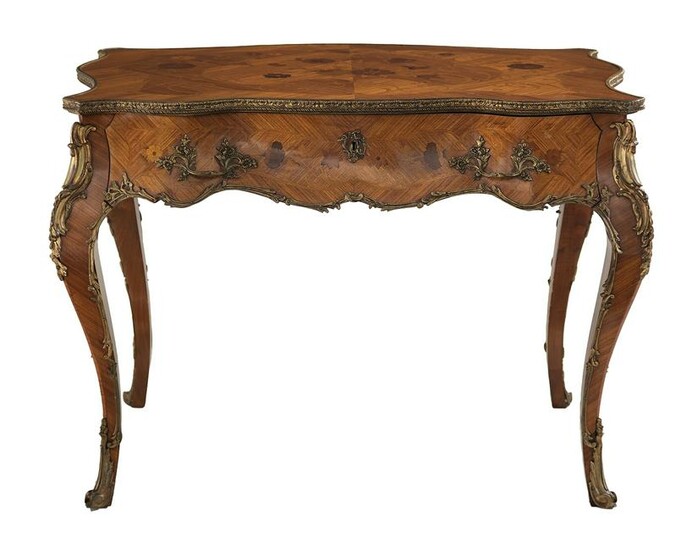 Louis XV-Style Ormolu-Mounted Bureau/Center Table