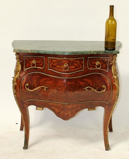 Louis XV style bombe marble top commode
