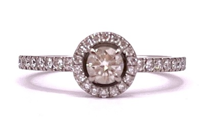MESSIKA - Bague diamant solitaire en or blanc 18K 750/1000 ornée d'un diamant rond taille...