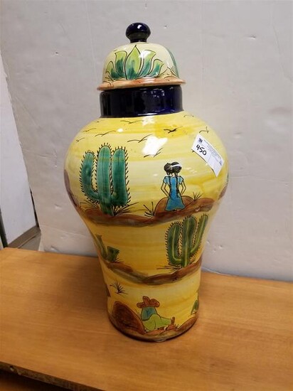 MEXICAN CERAMIC COVERED JAR 24"