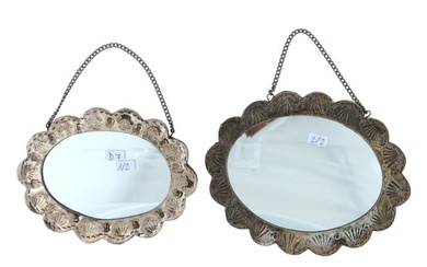 MID 20TH CENTURY PERSIAN SILVER CLAD WALL MIRRORS