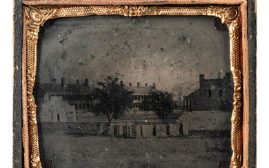 [MILITARIA]. Sixth plate tintype of Fort Smith, Arkansas. November 1864.