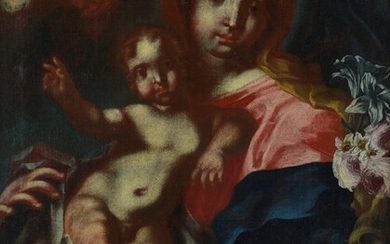 Scuola Genovese, XVII sec., Madonna col Bambino