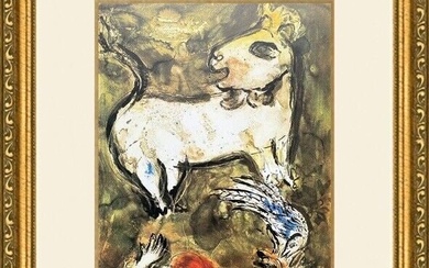 Marc Chagall - Jerusalem Windows "Donkey Bird Hand" Newly Custom Framed Print