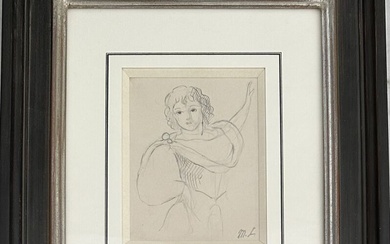 Marie LAURENCIN (1883-1956) Etude de personnage Dessin monogrammé du cachet en bas à droite 13...