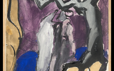 Mario Sironi ( Sassari 1885 - Milano 1961 ) , "Composizione" 1929-30 tempera and mixed media on paper laid on canvas cm 24x22.5 Provenance Collection Orlando Mariani, Seregno Exhibition "Opere...