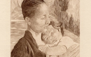 Mary Cassatt 1892 Etching Young mother