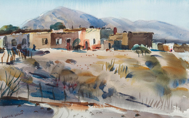 Maurice Logan (1886-1977) Tubutama, Sonora Mexican Landscape sight 12 1/2...
