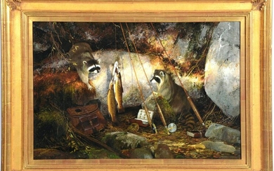Michael Coleman, Racoons on the North Fork, A P Giclee