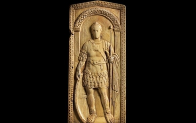Museale Elfenbeintafel „Konsulardiptychon“ für den Konsul Flavius Anicius Petronius Probus