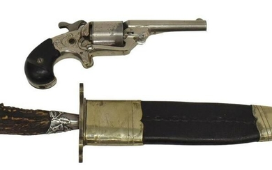 NATIONAL ARMS REVOLVER & BOWN & TETLEY BOWIE KNIFE