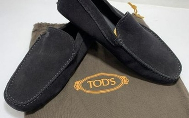 NEW TOD'S BLACK SUEDE LEATHER LOAFER SHOES MENS 9