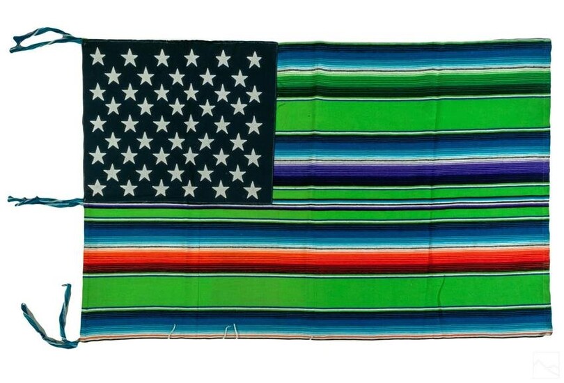 Nacho Becerra (b.1962) Textile Art American Flag