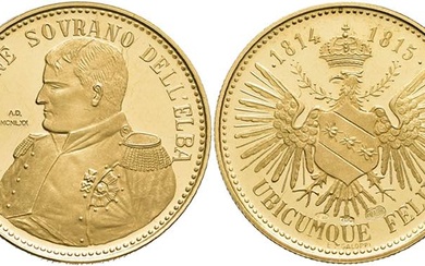 Napoleone. 1814-1815, Goldmedaille 1970 (750 fein; Stempel von B. Galoppi)....