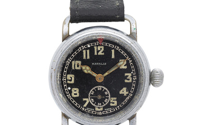 Natalis. A stainless steel manual wind military style wristwatch Circa...