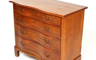 New England Cherry Serpentine Chippendale Chest