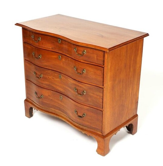 New England Cherry Serpentine Chippendale Chest