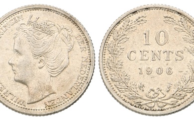 No reserve - 10 Cent. Wilhelmina. 1906. Prachtig.