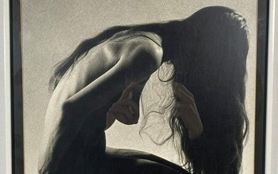 Nude Kneeling in Silhouette Photograph