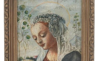 OIL PAINTING OF MADONNA AFTER ANDREA VEROCCHIO
