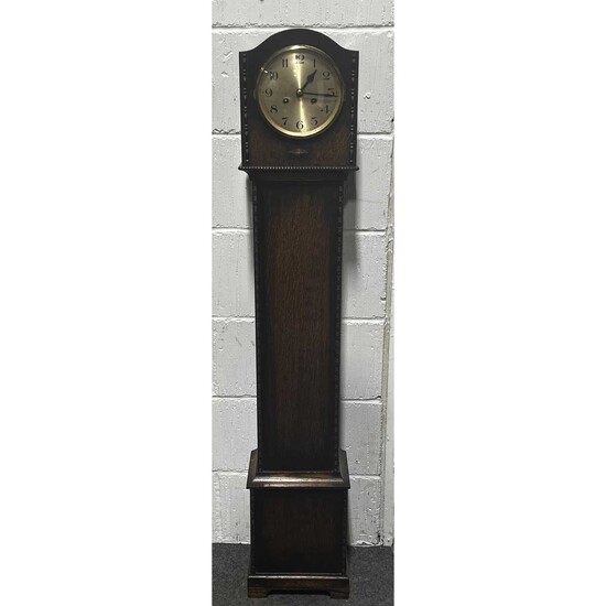 Oak cased grandmother clock