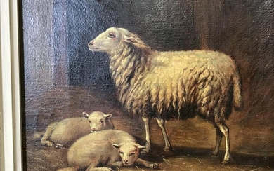 Oil on Canvas Painting of Sheep