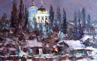Oil painting Sumy yard Alexander Nikolaevich