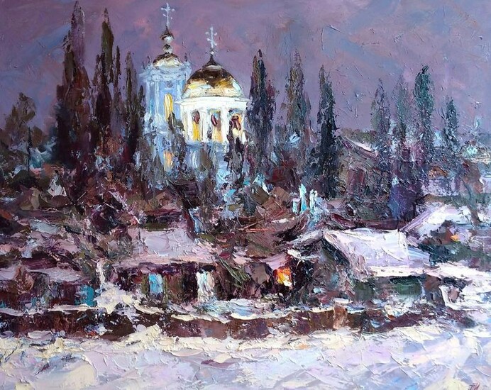 Oil painting Sumy yard Alexander Nikolaevich