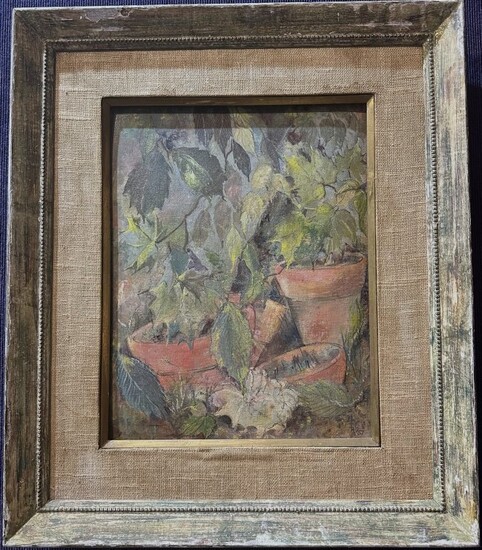 Painting of flower pots signed