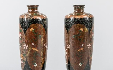 Pair Of Japanese Meiji period Cloisonne Cabinet Vases