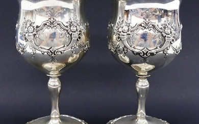 Pair Reed & Barton ''Francis I'' Sterling Goblets