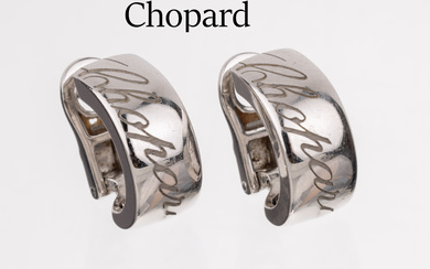 Pair of 18 kt gold CHOPARD earrings , WG 750/000,...
