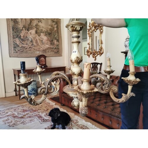 Pair of good quality Italian carved wood and hand painted si...