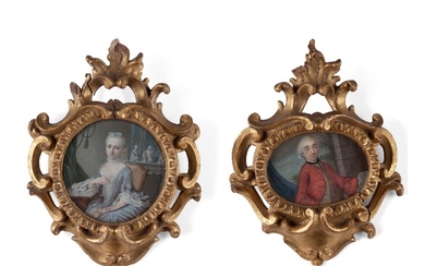 Pair of miniatures of the Bolognese senator Girolamo II Ranuzzi, Count of Porretta, and his...